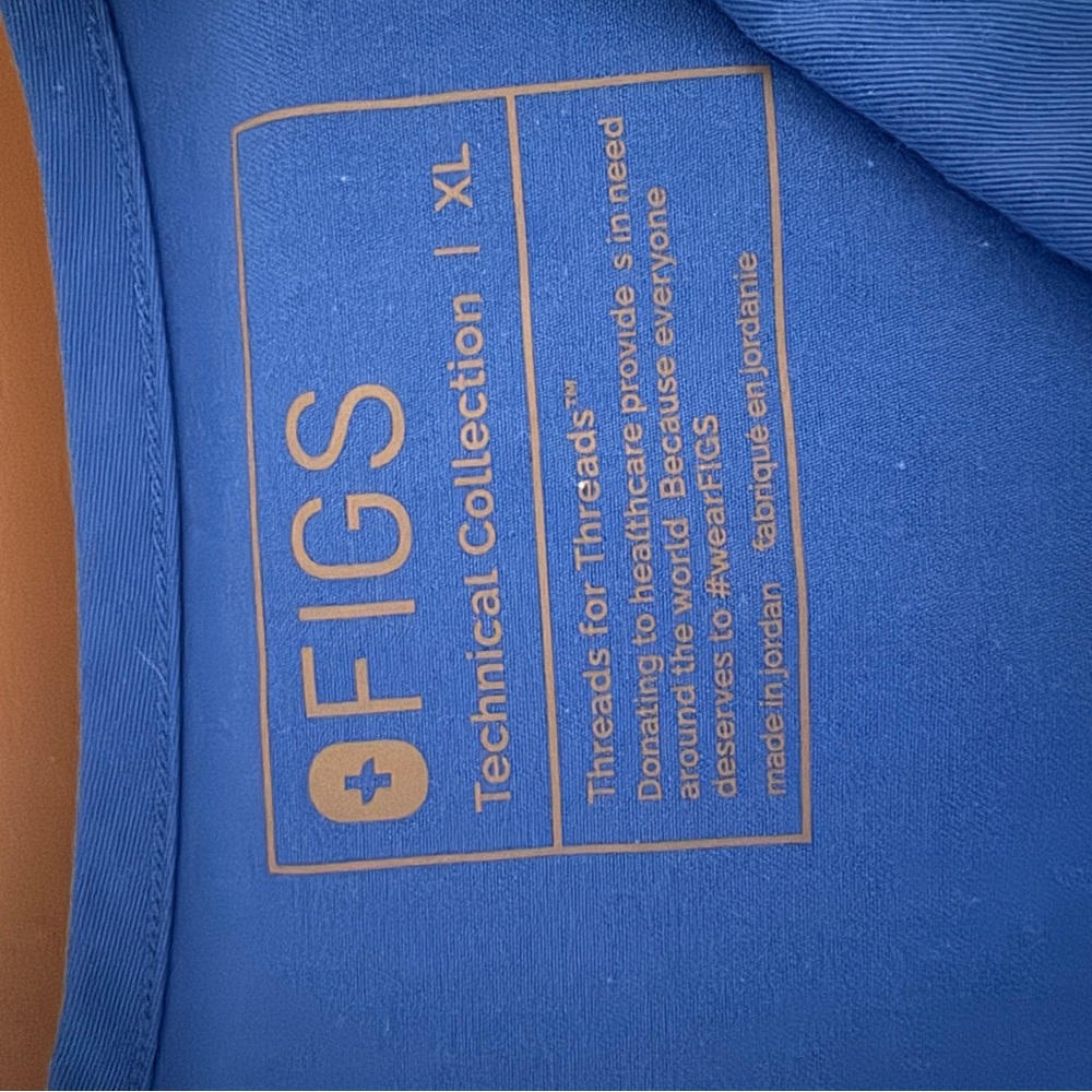 Figs Technical Collection XL Blue Scrub Top